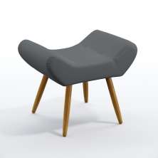 Puff Estofado Polar Para Sala de Estar Sued Cinza Aradecor