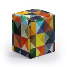Puff Izar Suede Estampado Colorido Aradecor
