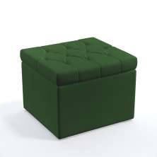 Puff Quasar Com Capitonê Suede Verde Aradecor