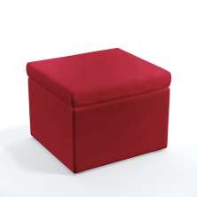 Puff Quasar Para Sala de Estar Sued Vermelho Aradecor