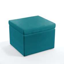 Puff Quasar Sem Capitonê Suede Azul Turquesa Aradecor
