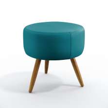 Puff Solar Suede Azul Turquesa Aradecor