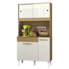 Armario Kit Cozinha 04 Portas 01 Gaveta Atacama Off White ARMoveis