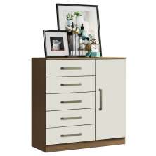 Comoda Mila 05 Gavetas 01 Porta 2014145 Atacama Off White ARMoveis