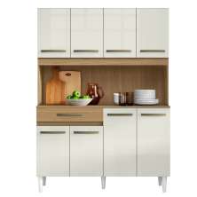 Kit Cozinha 8 Portas 1 Gaveta Cloe Atacama/Off White