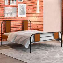 Cama Iron Casal Vintage Preto Canela