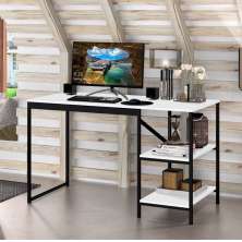 Mesa Industrial para Escritório Slim Bers Preto e Branco