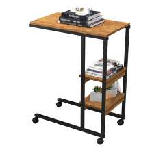Mesa Lateral Fit Canela Rústico e Preta