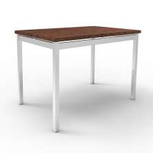 Mesa de Jantar Quadrada Riviera Cromada e Castanho 90 cm