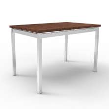 Mesa de Jantar Retangular Riviera Cromada e Castanho 120 cm