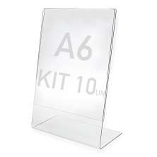 Display Expositor A6 Em L Ps Acrílico Balcão Mesa Kit 10 Pçs