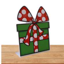 Enfeita Natal Display de Mesa Presente Decorativo 24x15 cm