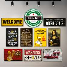 Kit 10 Placas Decorativas Bebidas Cervejas Frases