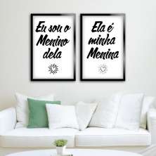 Kit 2 Quadros Decorativos Ela é Minha Menina