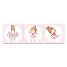 Kit 3 Quadros Bailarinas Crianças Infantil Quarto Menina Mdf