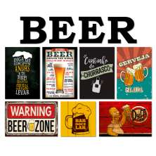 Kit 7 Placas Decorativas Cervejas Bebidas C/ Letras BEER
