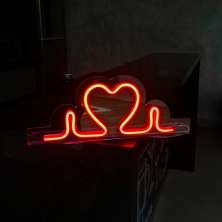 Painel Neon Led Coração Letreiro de Mesa Decoração Acrílico