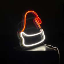Painel Neon Led Natal Gorro de Mesa Decoração Acrílico