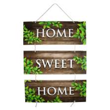 Placa Decorativa Frases Home Sweet Home Mdf  Corda 70x40 Cm