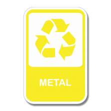 Placa de Sinalização Aviso Reciclagem Metal 20x13 cm