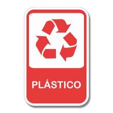 Placa de Sinalização Aviso Reciclagem Plástico 20x13 cm