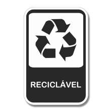 Placa de Sinalização Reciclagem Reciclável Coleta 20x13 cm