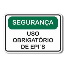 Placa de Sinalização Segurança Uso Obrigatório EPIs 20x30 cm