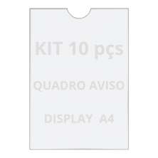 Quadro De Aviso A4 Display De Parede Acrílico Ps Kit 10 Pçs