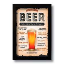 Quadro Decorativo Cerveja Beer Around The World  33x43 cm