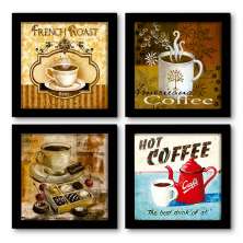 Quadro Decorativo Composê 40x40 Cm Café