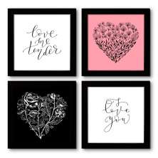 Quadro Decorativo Composê 40x40 Cm Frases Love