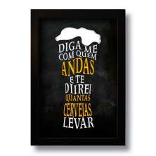 Quadro Decorativo Frase Cerveja  33x43 cm
