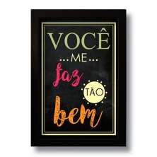 Quadro Decorativo Frase Faz Bem Para Sala Quarto  33x43 cm