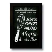 Quadro Decorativo Frase Misture Muito Amor  33x43 cm