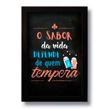 Quadro Decorativo Frase O Sabor da Vida  33x43 cm