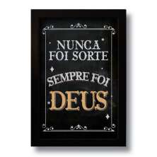 Quadro Decorativo Frase Sempre Foi Deus 33x43 cm