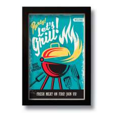 Quadro Decorativo Grill Churrasco Vintage  33x43 cm