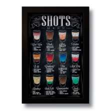 Quadro Decorativo Vintage Shots Menu  33x43 cm