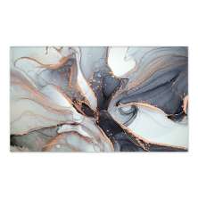 Quadro Decorativo Abstrato Marmorizado Gira, Tela em Canvas na Horizontal ideal para ambiente de Sala de estar, jantar, reuniões, Quarto e Hall de entrada (100x70 Cm)