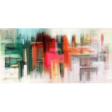 Quadro Decorativo Abstrato Vibrante, Tela em Canvas na Horizontal ideal para ambiente de Sala, Quarto e Hall de entrada (100x70 cm)