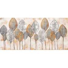 Quadro Decorativo Botânico Folhas, Tela em Canvas na Horizontal, ideal para ambiente de Sala, Quarto e Hall (100x70 cm)