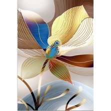 Quadro Decorativo Floral Moderno Figurativo, Tela em Canvas na Vertical ideal para ambiente de Sala, Quarto e Hall (100x70 cm)