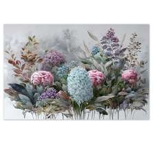 Quadro Decorativo Floral Pintura, Tela em Canvas na Horizontal ideal para ambiente de Sala de estar, jantar, reuniões, Quarto e Hall de entrada