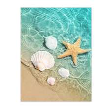 Quadro Decorativo Natureza Praia Mar, Tela em Canvas na Vertical ideal para ambiente de Sala de estar, jantar, reuniões, Quarto e Hall de entrada