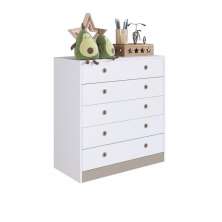 Cômoda 5 Gavetas Amore Branco - Art in Móveis