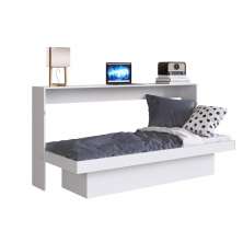 Cama Articulável Horizontal Solteiro c/ Estação de Trabalho 80 Latino Branco - Art in móveis