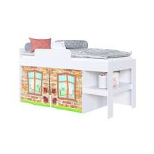 Cama Infantil com Protetor e Cortina 90 Imaginação Meu Fofinho Branco - Art In Móveis