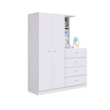 Guarda Roupas 2 Portas e Comoda 4 Gavetas Montessoriano Branco - Art In Móveis