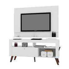 Home Rack Bancada e Painel Tv Até 55 Dinamarca Branco - Art In Moveis