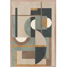 Quadro Decorativo Abstrato Geometrico com Moldura Caixa, na posição Horizontal, ideal para ambiente de Sala, Quarto, Escritorio e Hall de Entrada  (90x70cm)